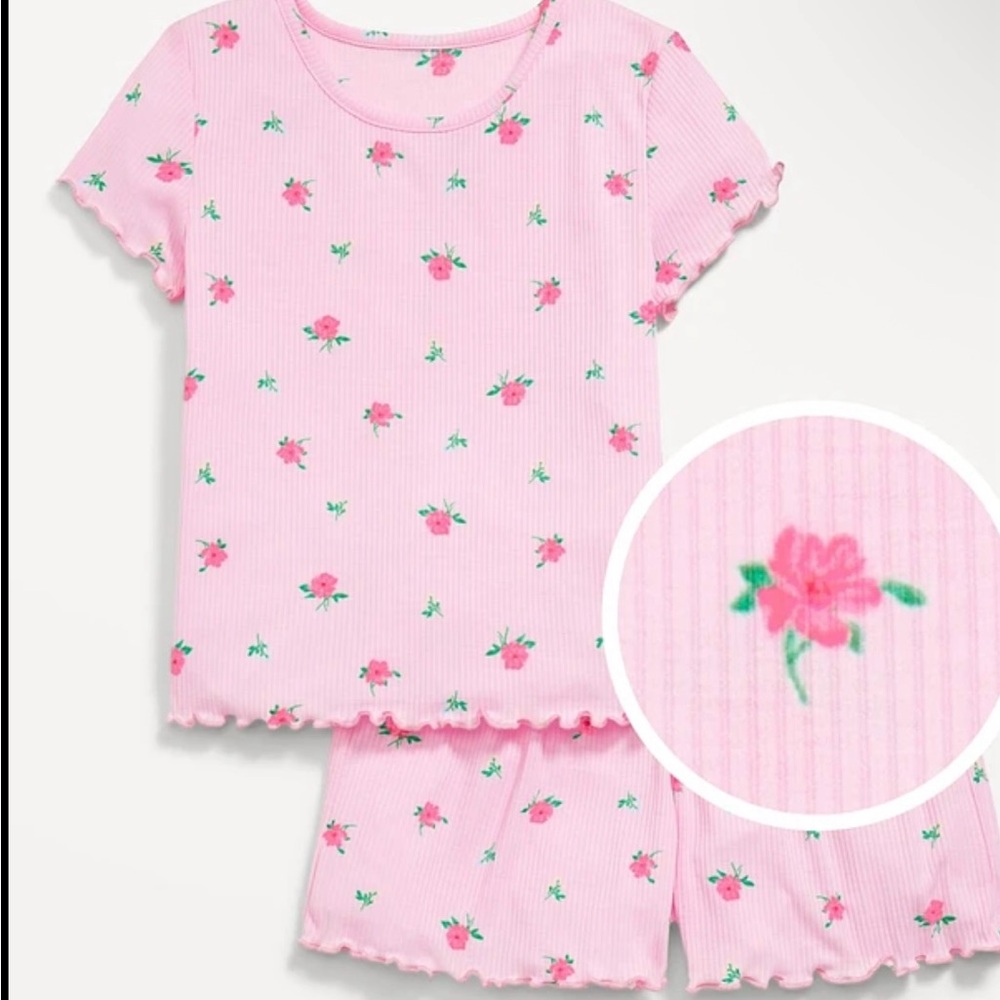 Old Navy Pink Floral Kids Pajama Set